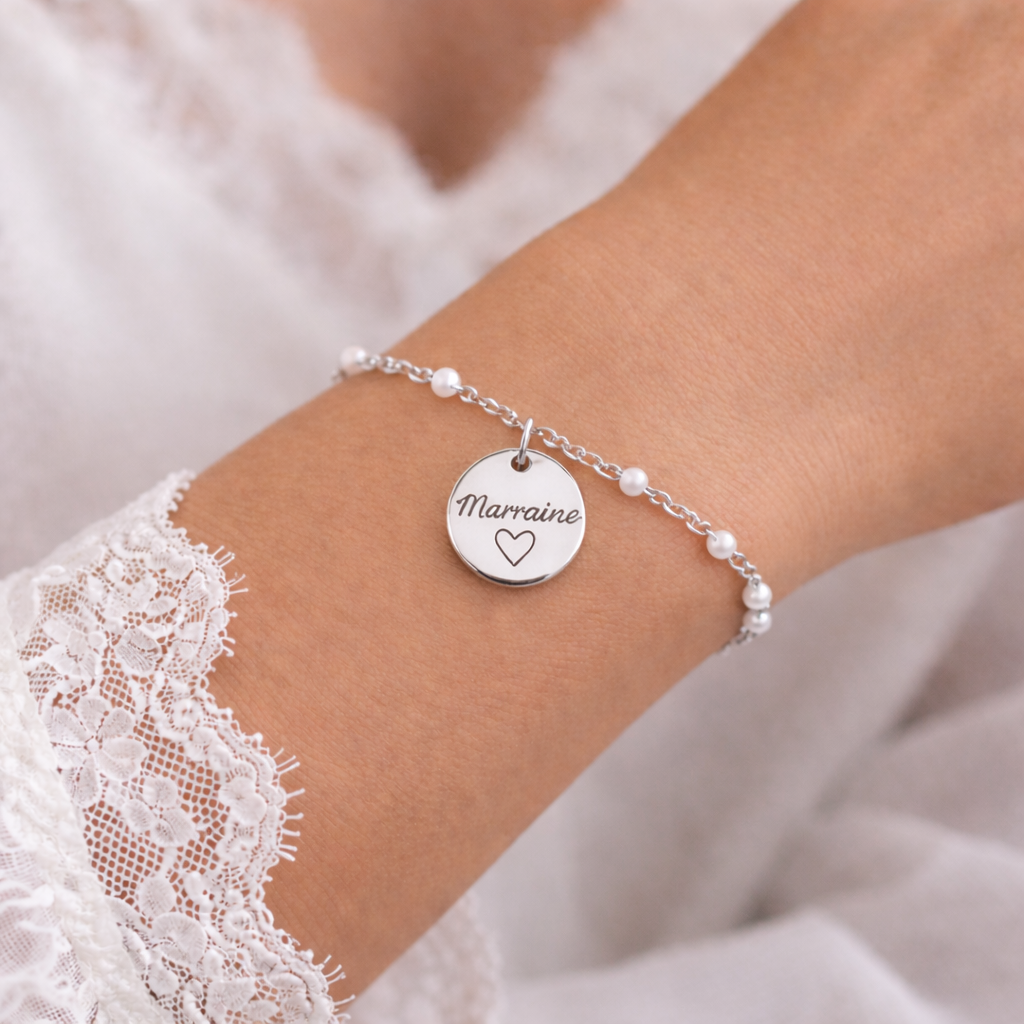 Annonce grossesse Marraine, Bracelet à personnalisé gravé Marraine, Bracelet annonce naissance, Cadeau de demande Marraine