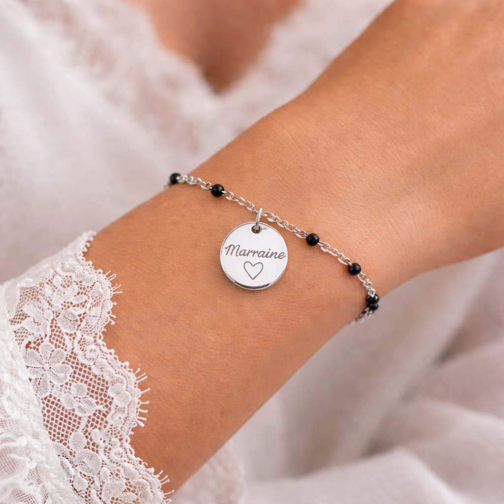 Annonce grossesse Marraine, Bracelet à personnalisé gravé Marraine, Bracelet annonce naissance, Cadeau de demande Marraine