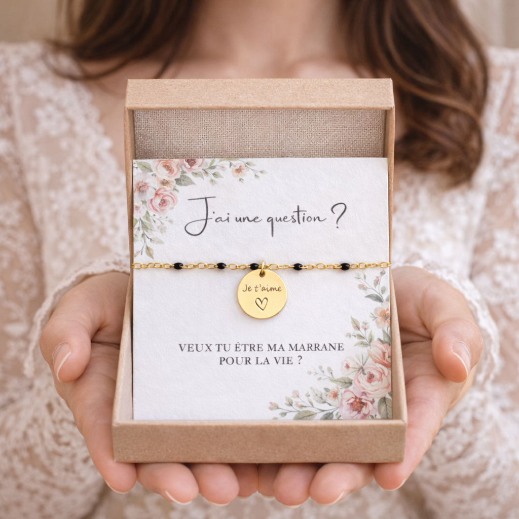 Annonce grossesse Marraine, Bracelet à personnalisé gravé Marraine, Bracelet annonce naissance, Cadeau de demande Marraine