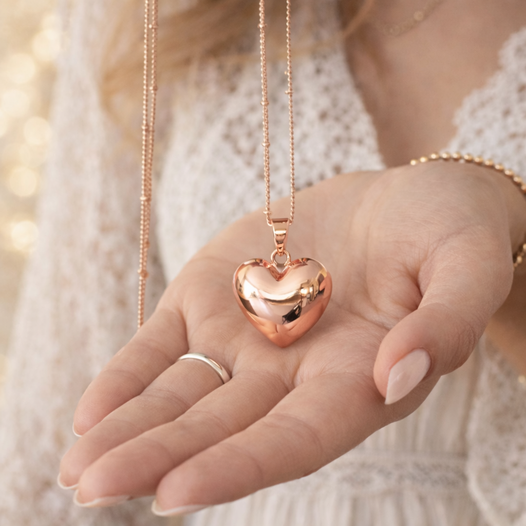 Bola de grossesse coeur or rose