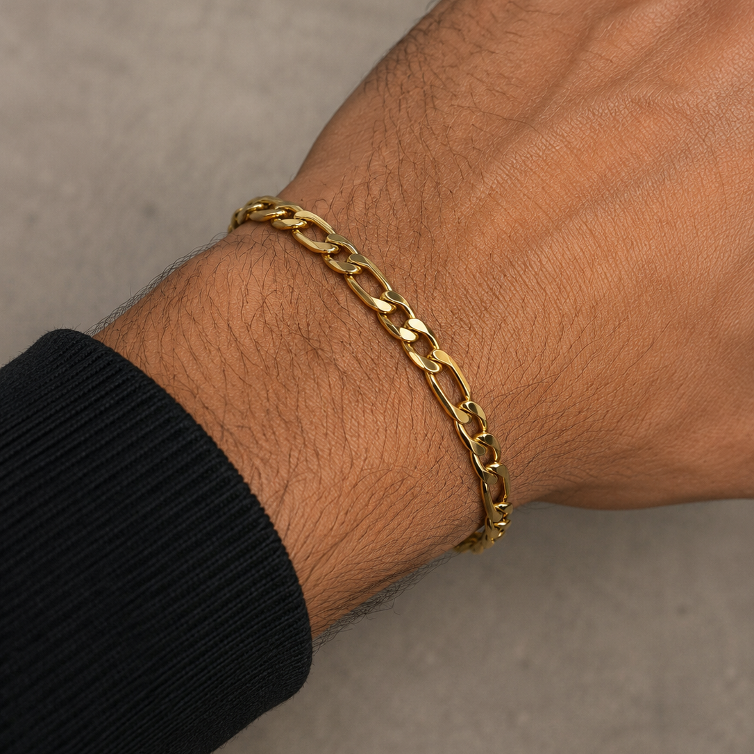 Bracelet Homme maille figaro acier inoxydable