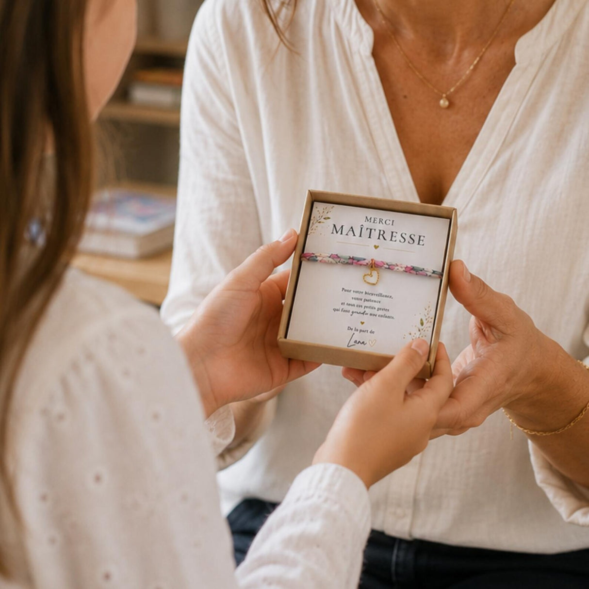 Cadeau Maîtresse Personnalisé | Bracelet Liberty Maîtresse | Merci Maîtresse | Fin d'Année Scolaire | Cadeau École