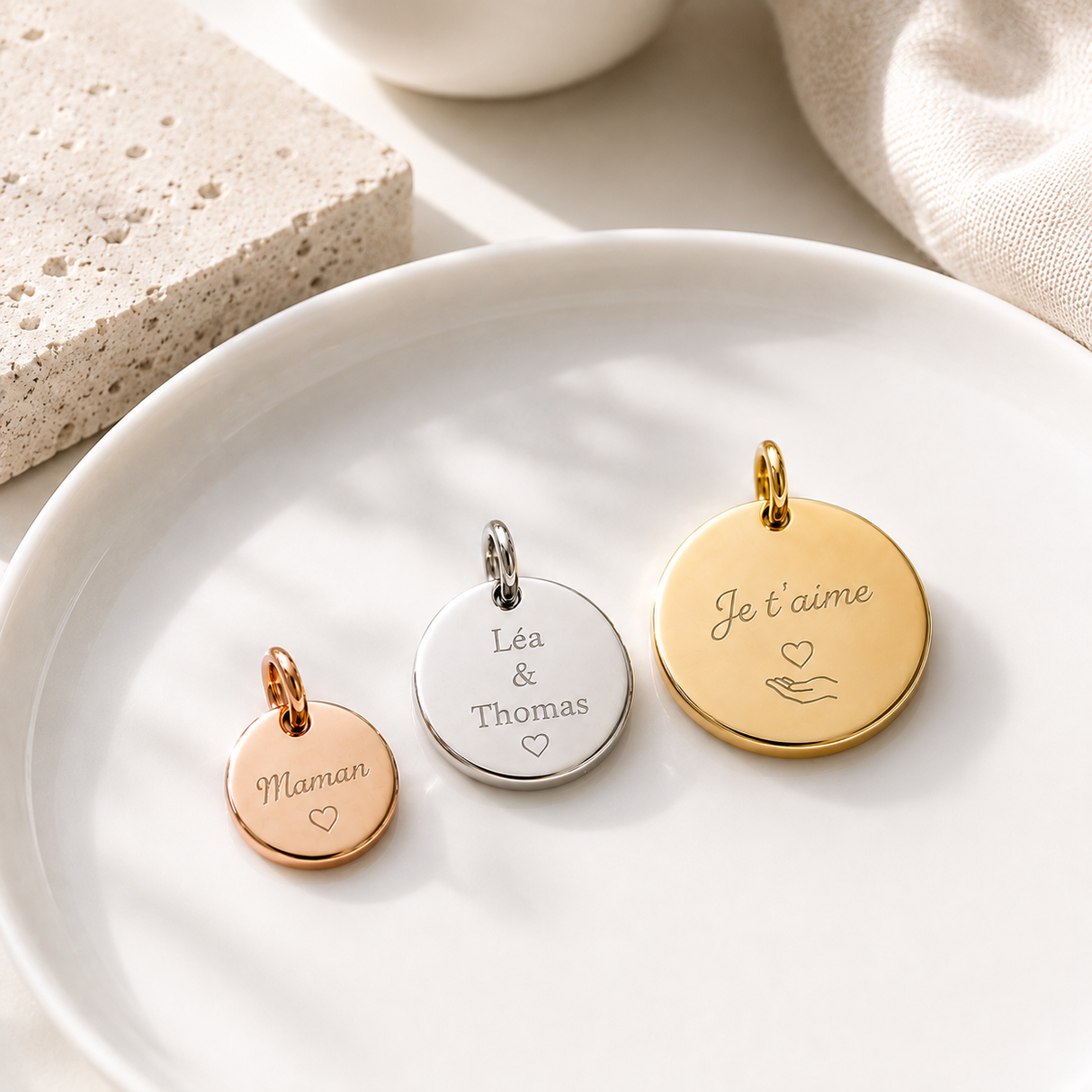 Médaille personnalisée à graver en acier inoxydable