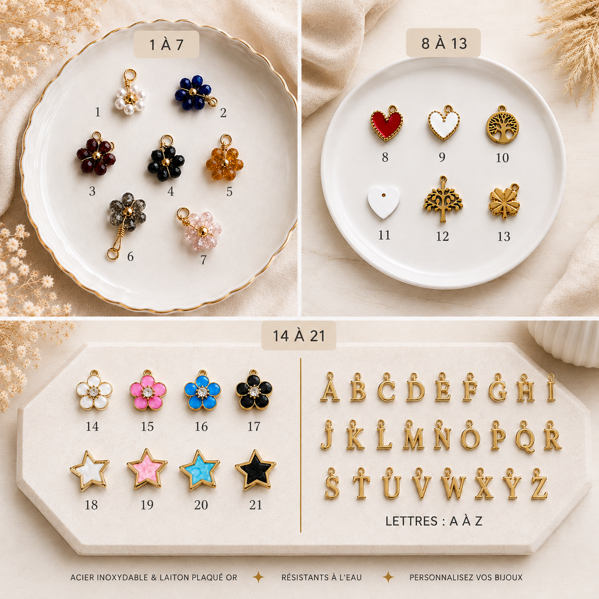 Collier Personnalisé à Charms – Initiales & Pendentifs au Choix
