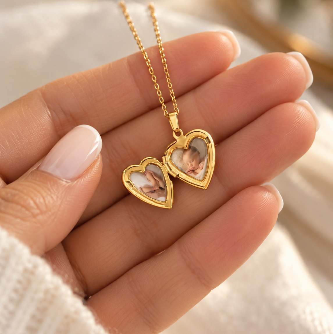 Collier photo personnalisé médaillon coeur motif à gravé acier inoxydable