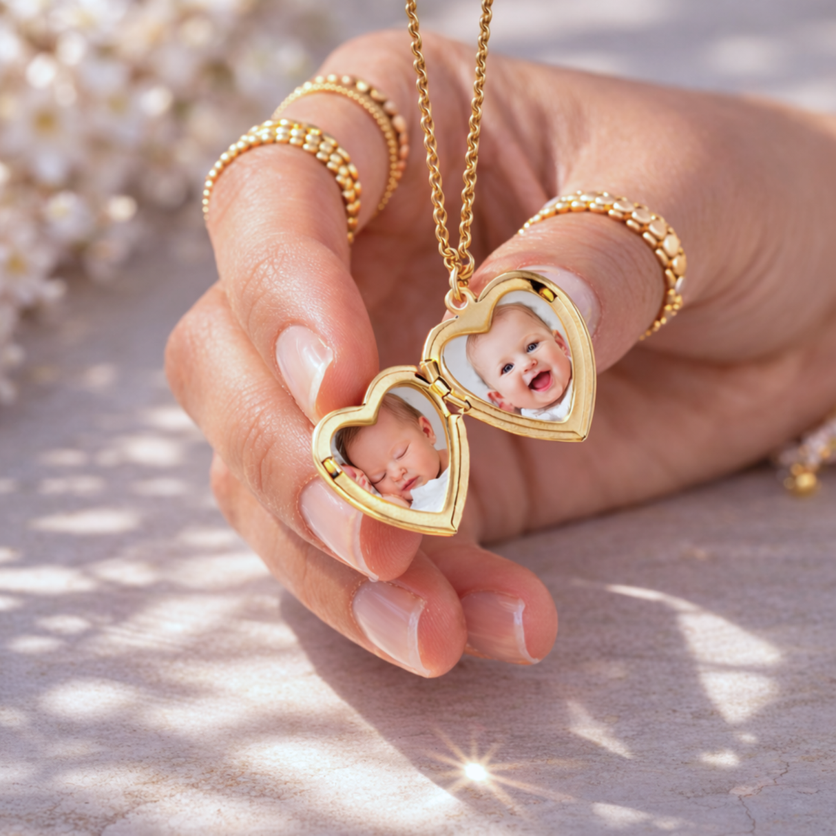 Collier photo personnalisé médaillon coeur à graver acier inoxydable