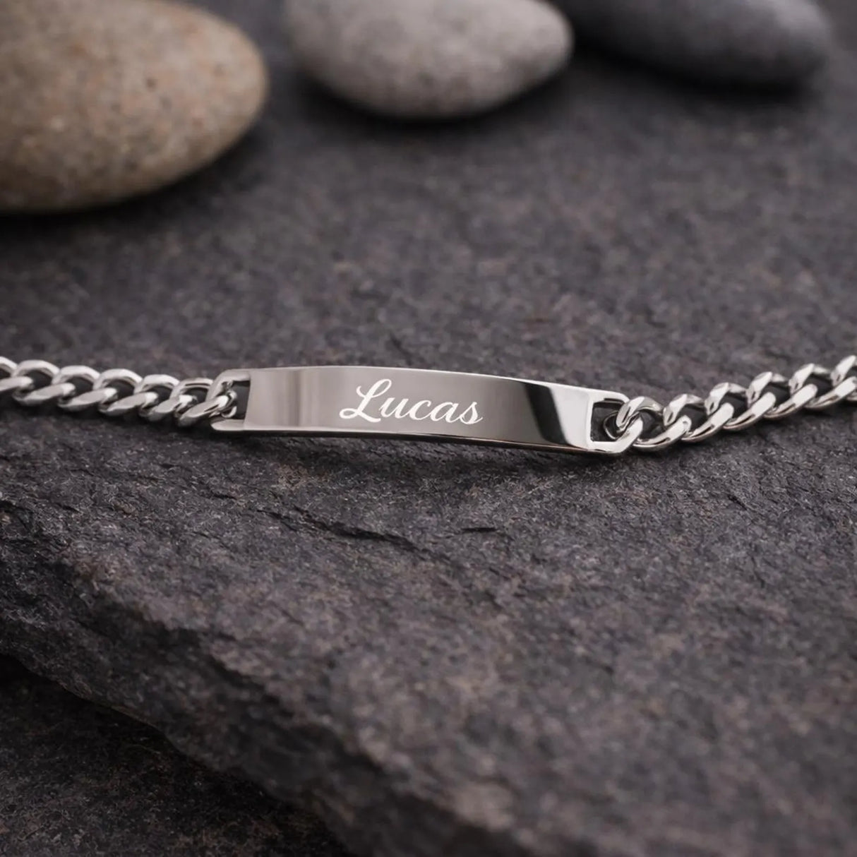 Bracelet gourmette personnalisé gravé Homme en Acier Inoxydable