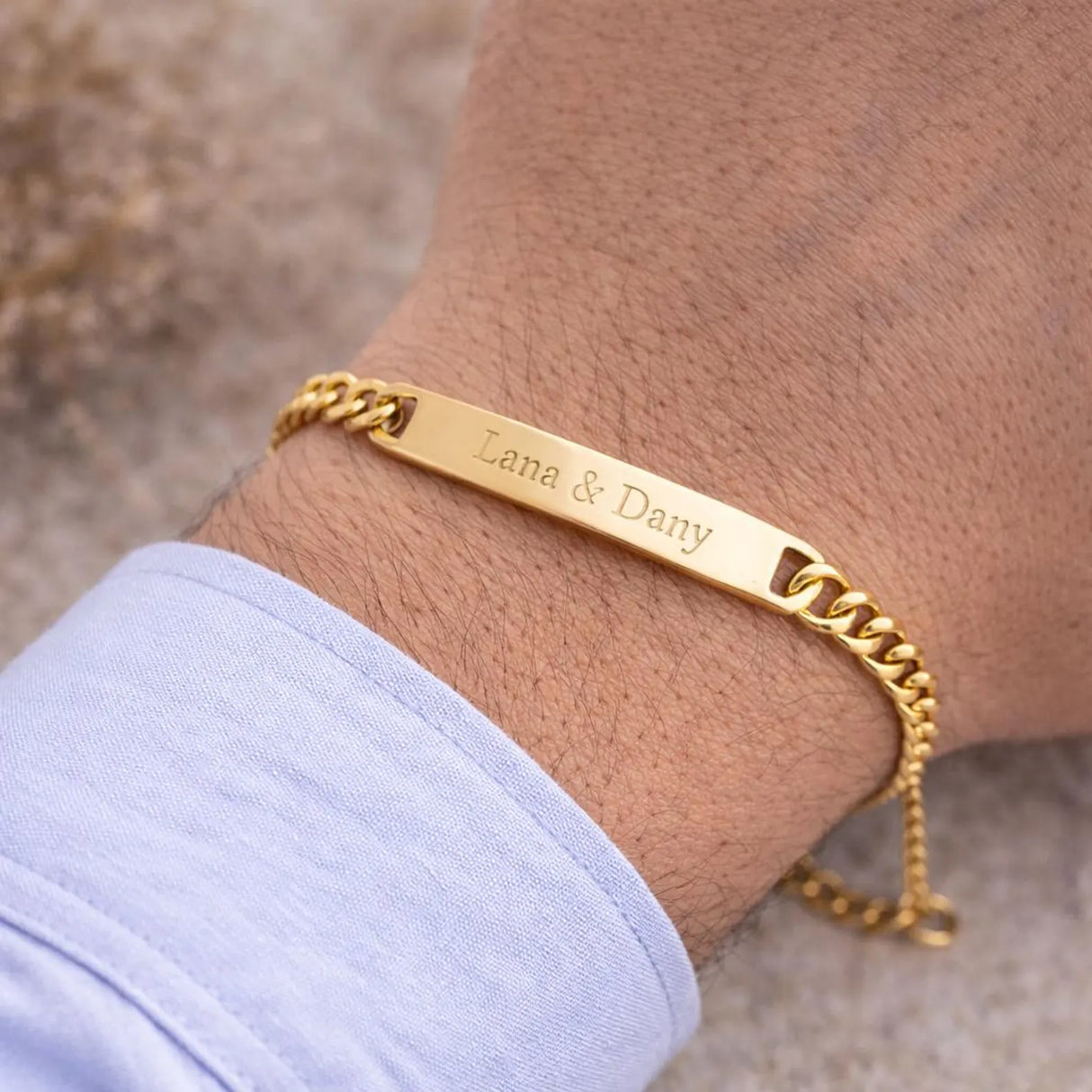 Bracelet gourmette personnalisé gravé Homme en Acier Inoxydable