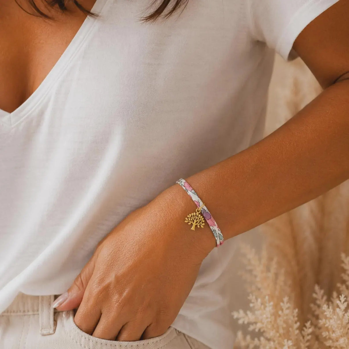 Annonce grossesse - Bracelet Marraine Liberty – Cadeau Marraine – Veux-tu devenir ma marraine ? – Coffret cadeau personnalisé