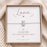 Annonce grossesse - Bracelet Grande Sœur – Bracelet Fille – Bijou Grande Sœur – Cadeau Personnalisé – Idée Cadeau Sœur - Coffret