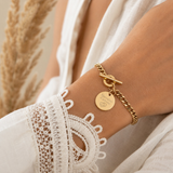 Bracelet Personnalisé Gravé en Acier Inoxydable fermoir en T