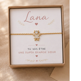 Annonce grossesse - Bracelet Grande Sœur – Bracelet Fille – Bijou Grande Sœur – Cadeau Personnalisé – Idée Cadeau Sœur - Coffret