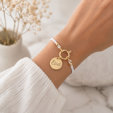 Bracelet cordon personnalisé médaille gravée