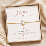 Annonce grossesse - Bracelet Grande Sœur – Bracelet Fille – Bijou Grande Sœur – Cadeau Personnalisé – Idée Cadeau Sœur - Coffret
