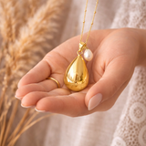 Bola de grossesse goutte doré lisse pendentif perle d'eau douce Bola de grossesse goutte doré lisse pendentif perle d'eau douce - Default Title | Creabibenval