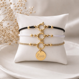 Bracelet cordon personnalisé médaille gravée