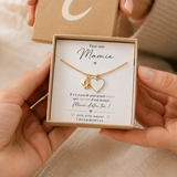Annonce Grossesse Mamie, Cadeau Future Mamie, Bracelet Mamie, Coffret Cadeau Mamie, Bracelet Cœur Blanc, Annonce Naissance