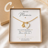Annonce Grossesse Mamie, Cadeau Future Mamie, Bracelet Mamie, Coffret Cadeau Mamie, Bracelet Cœur Blanc, Annonce Naissance