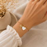 Annonce Grossesse Mamie, Cadeau Future Mamie, Bracelet Mamie, Coffret Cadeau Mamie, Bracelet Cœur Blanc, Annonce Naissance
