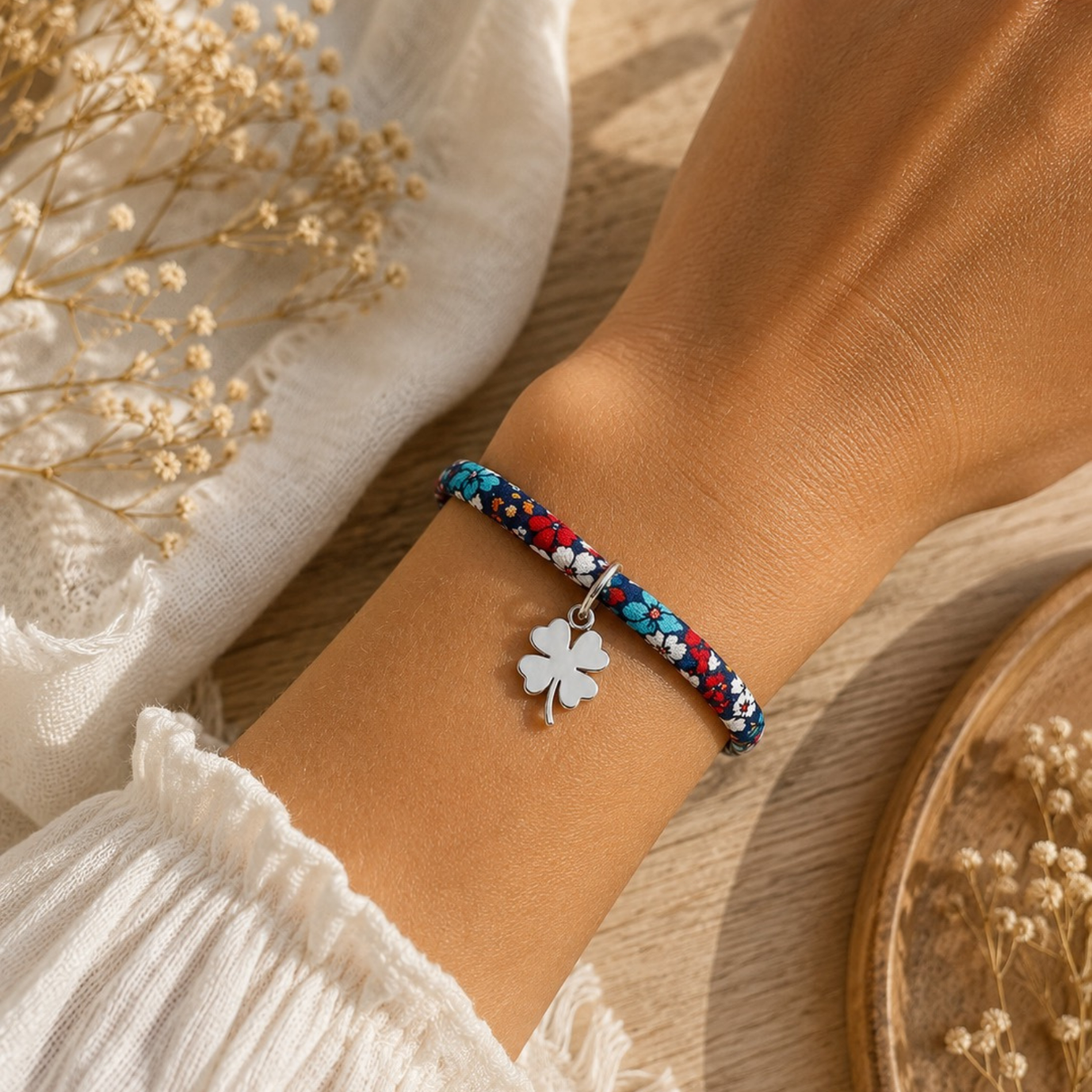 Annonce grossesse Marraine, Bracelet à personnalisé Marraine liberty trèfle , Bracelet annonce naissance, Cadeau de demande Marraine