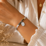 Annonce grossesse Marraine, Bracelet à personnalisé médaille gravée Marraine liberty, Bracelet annonce naissance, Cadeau de demande Marraine