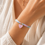 Annonce grossesse marraine - Bracelet Demande Marraine – Cœur Émaillé sur Bracelet Liberty - Coffret cadeau