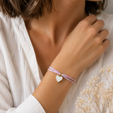 Annonce grossesse soeur - Bracelet future grande soeur – Cœur Émaillé sur Bracelet Liberty - Coffret cadeau