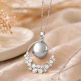 Bola de grossesse argenté lisse anneau fleur