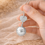 Bola de grossesse argenté lisse breloque coeur acrylique pailleté