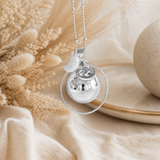 Bola de grossesse argenté lisse breloque lune nacre empreinte anneau