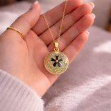 Bola de grossesse doré gris avec motif fleur