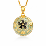 Bola de grossesse doré gris avec motif fleur