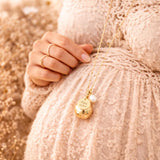 Bola de grossesse doré lisse médaille à graver perle d'eau douce