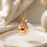 Bola de grossesse doré personnalisable – Collier femme enceinte avec pendentifs au choix