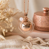 Bola de grossesse doré rose anneau hexagone perle quartz rose
