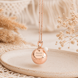 Bola de grossesse doré rose brossé médaille à graver perle pierre de lune