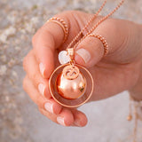 Bola de grossesse doré rose lisse breloque coeur nacre empreinte anneau