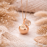 Bola de grossesse doré rose lisse médaille à graver arbre de vie strass