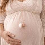 Bola de grossesse doré rose sablé breloques perle pierre du soleil pompon froufrou anneau