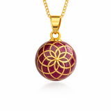 Bola de grossesse doré rouge avec motif mandala