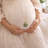 Bola de grossesse doré vert avec motif