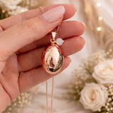 Bola de grossesse ovale doré rose lisse perle quartz rose