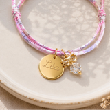 Bracelet Liberty personnalisé avec médaille gravée et pendentif hibou strass