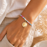 Bracelet Liberty personnalisé avec médaille gravée strass