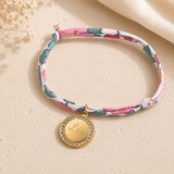 Bracelet Liberty personnalisé avec médaille gravée strass
