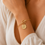Bracelet Personnalisé Gravé en Acier Inoxydable fermoir en T
