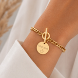 Bracelet Personnalisé Gravé en Acier Inoxydable fermoir en T