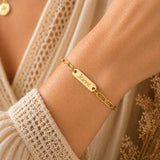 Bracelet Personnalisé gourmette gravé en acier inoxydable