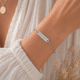 Bracelet Personnalisé gourmette gravé en acier inoxydable