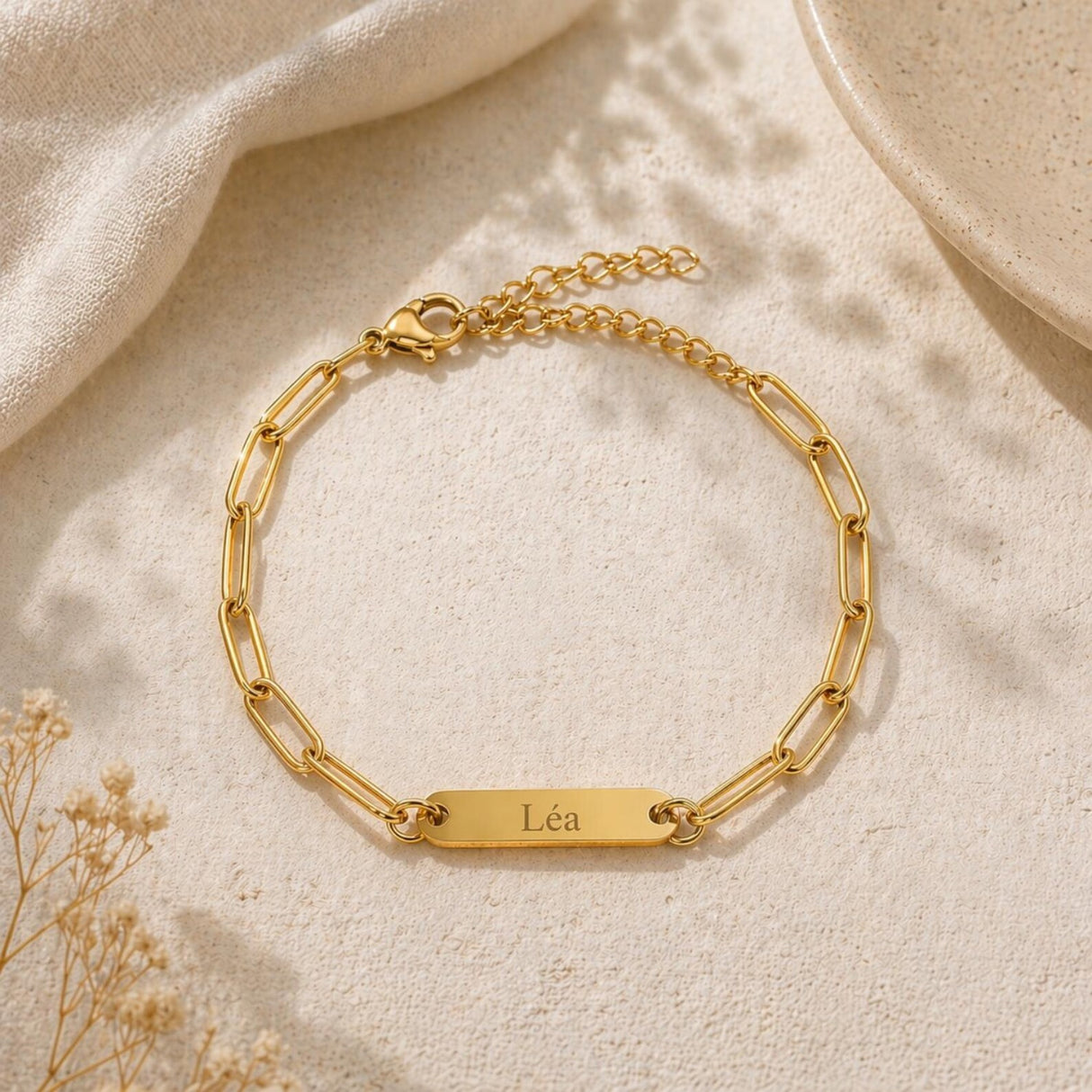 Bracelet Personnalisé gourmette gravé en acier inoxydable 4
